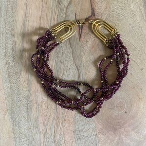 Vinatge Amethyst Beaded Statement Necklace